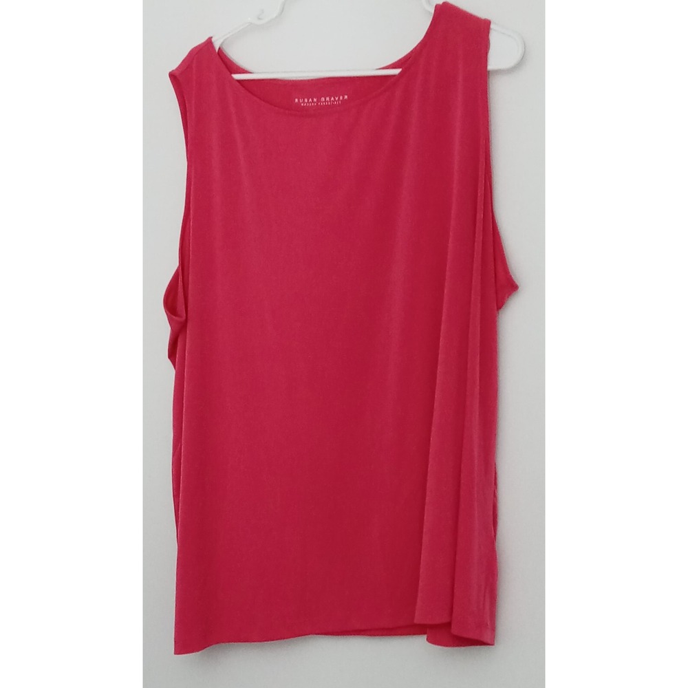 Susan Graver Tank Top Size 3X Modern Essentials Pink Sleeveless Liquid Knit
